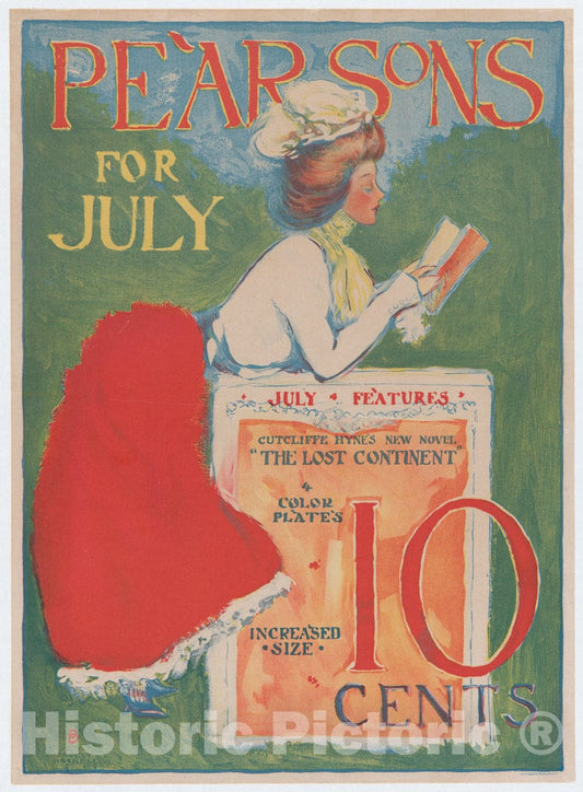 Art Print : Ernest Haskell - Pearsons for July : Vintage Wall Art
