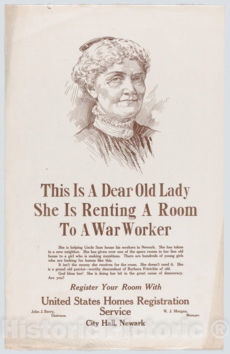 Art Print : Issued by United States Homes Registration Service - This is a Dear Old Lady : Vintage Wall Art