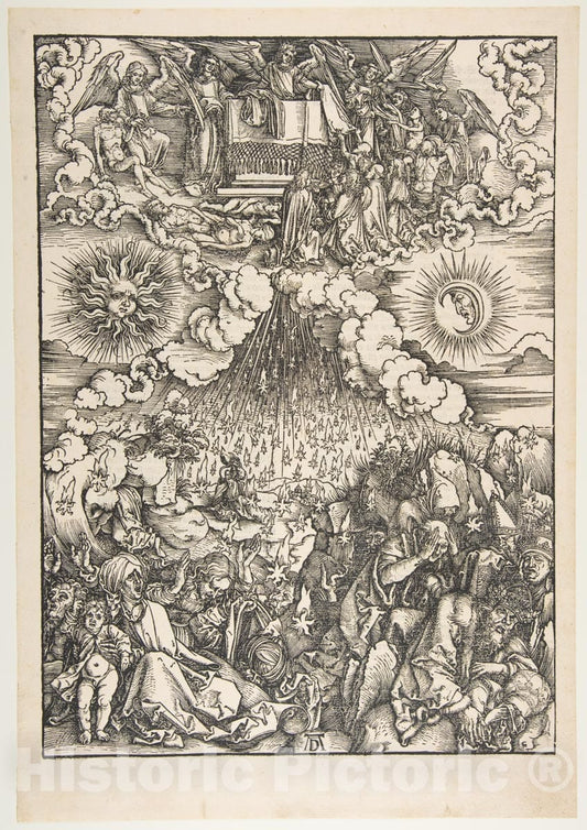 Art Print : Albrecht Dürer - The Opening of The Fifth and Sixth Seals, from The Apocalypse 1 : Vintage Wall Art