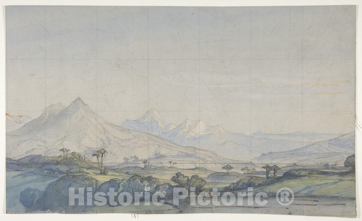 Art Print : Eugène Cicéri - Design for a Stage Set at The Opéra, Paris 6 : Vintage Wall Art