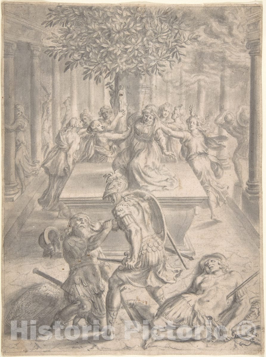 Art Print : Franz Cleyn - The Sack of Troy: Pyrrhus Killing Priam : Vintage Wall Art