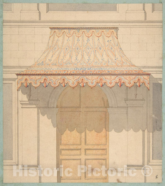 Art Print : Jules-Edmond-Charles Lachaise - Design for an Awning Over a Door, in Moorish Style : Vintage Wall Art