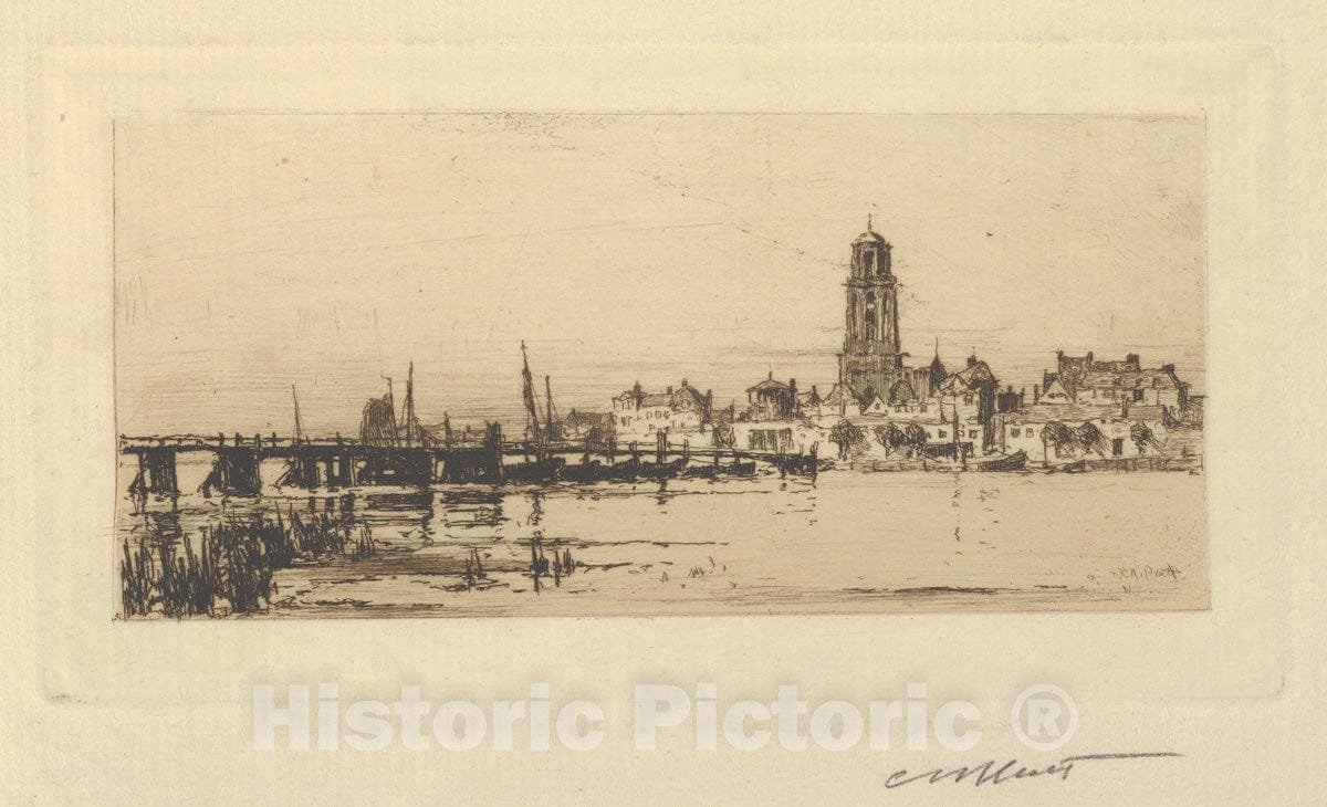Art Print : Charles Adams Platt - Deveneter (Sketch) : Vintage Wall Art