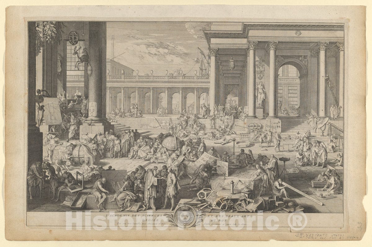 Art Print : Sébastien Leclerc I - L'Académie des Sciences et des Beaux-Arts : Vintage Wall Art