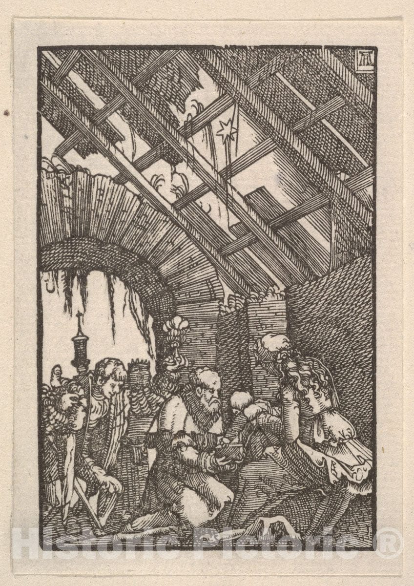Art Print : Albrecht Altdorfer - Adoration of The Magi, from The Fall and Salvation of Mankind Through The Life and Passion of Christ : Vintage Wall Art