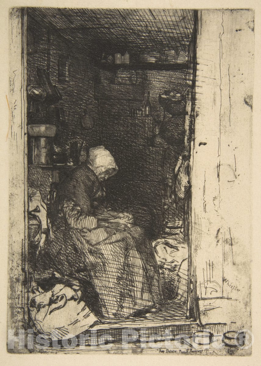 Art Print : James McNeill Whistler - La Vieille aux loques 1 : Vintage Wall Art