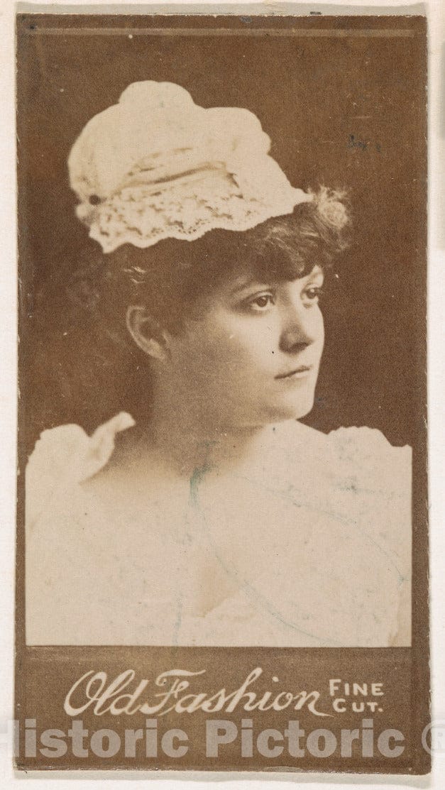 Photo Print : Actress Wearing lace Cap, from The Actresses Series (N664) Promoting Old Fashion Fine Cut Tobacco : Vintage Wall Art