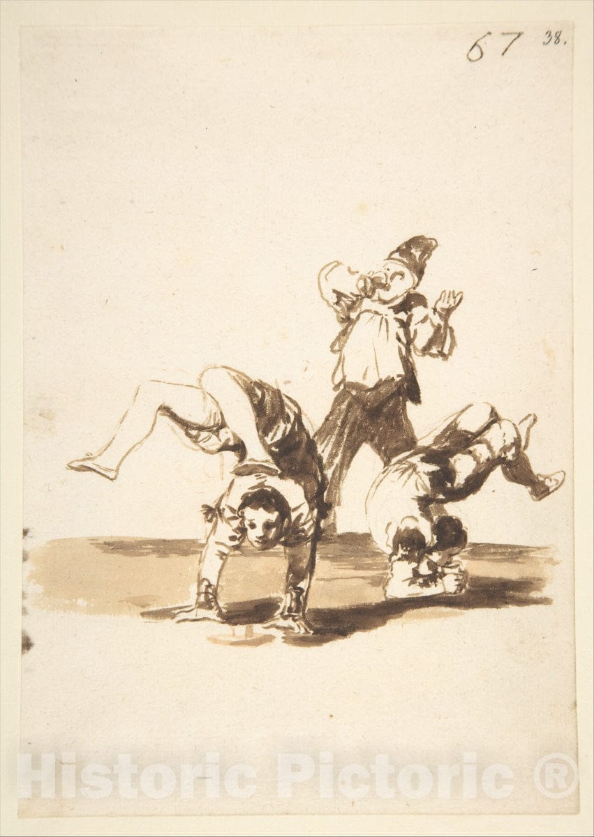 Art Print : Goya - Acrobats; Images of Spain Album, 67 : Vintage Wall Art