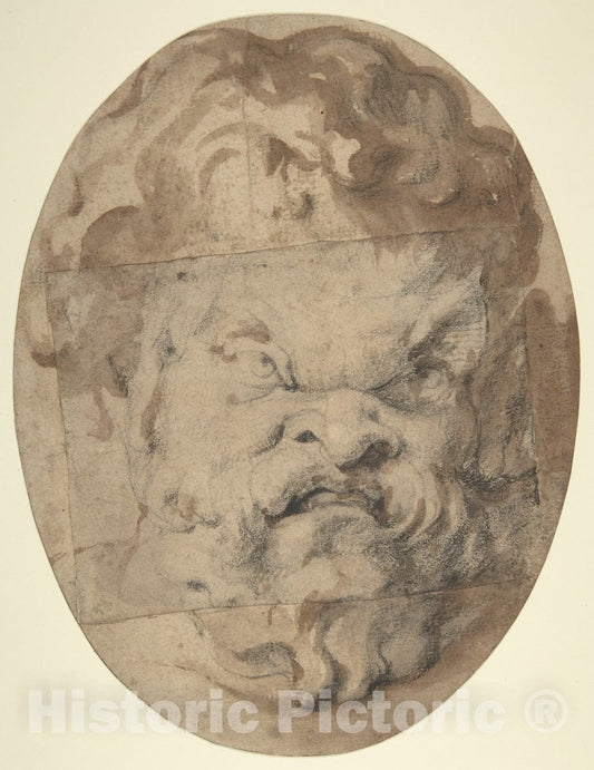 Art Print : Peter Paul Rubens - Head of a Satyr (Silenus) : Vintage Wall Art