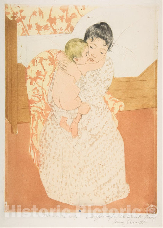Art Print : Mary Cassatt - Maternal Caress v.2 : Vintage Wall Art