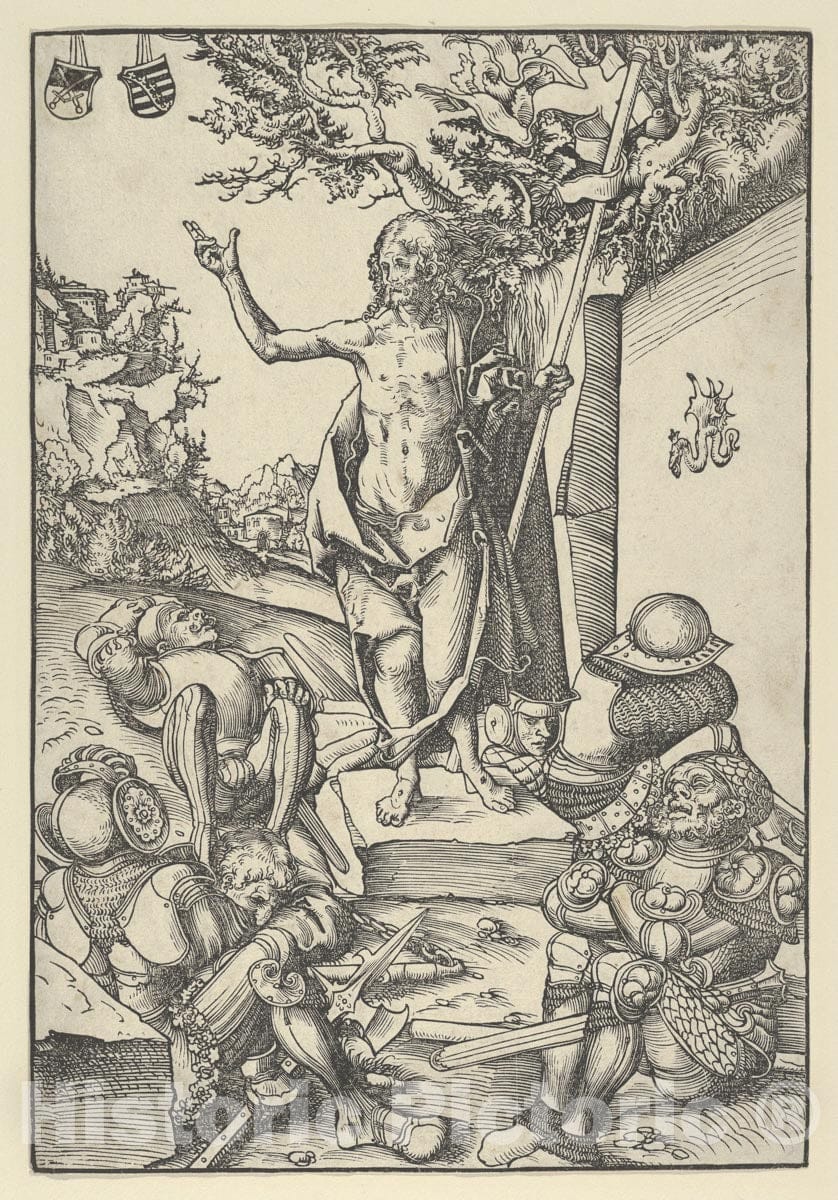 Art Print : Lucas Cranach The Elder - The Resurrection, from The Passion : Vintage Wall Art