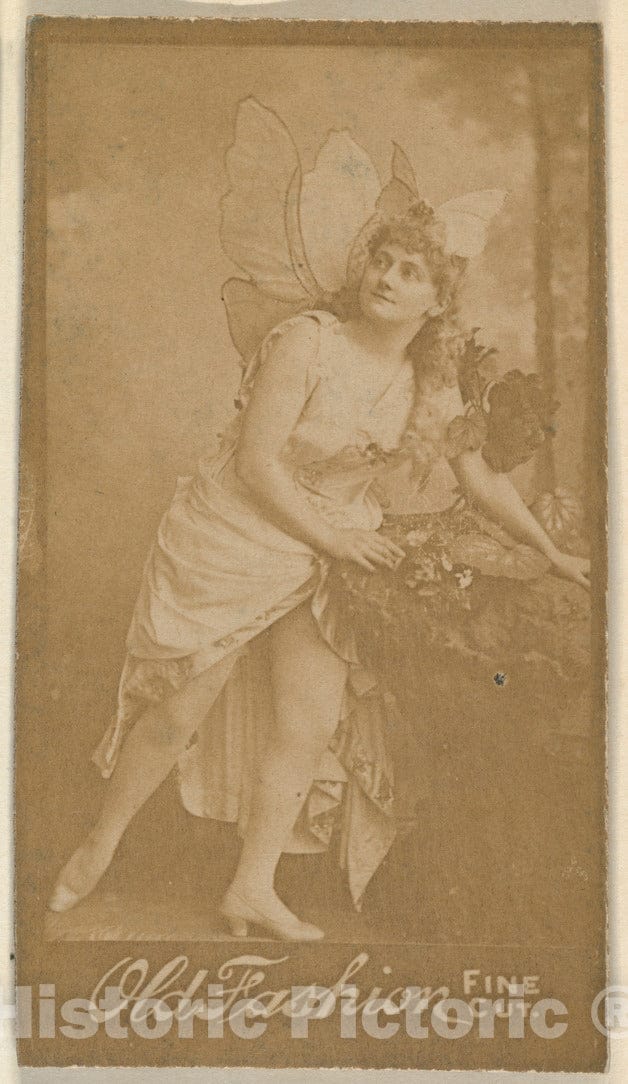 Photo Print : Actress Wearing Costume with Wings, from The Actresses Series (N664) Promoting Old Fashion Fine Cut Tobacco : Vintage Wall Art