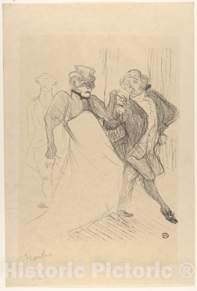 Art Print : Henri de Toulouse-Lautrec - Réjane and Galipaux, in Madame Sans-Géne 2 : Vintage Wall Art