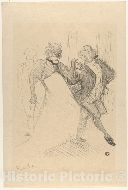 Art Print : Henri de Toulouse-Lautrec - Réjane and Galipaux, in Madame Sans-Géne 2 : Vintage Wall Art