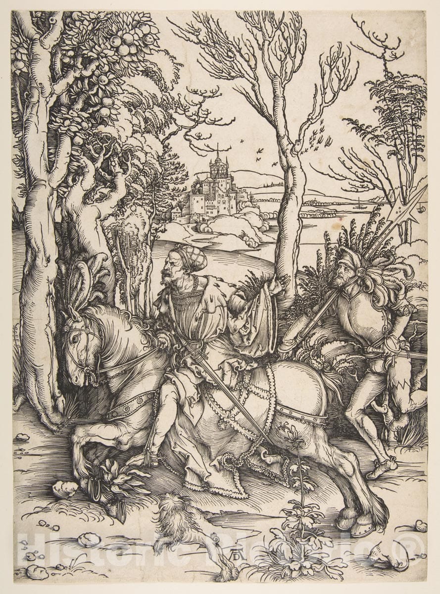 Art Print : Albrecht Dürer - The Knight and Man-at-arms 2 : Vintage Wall Art