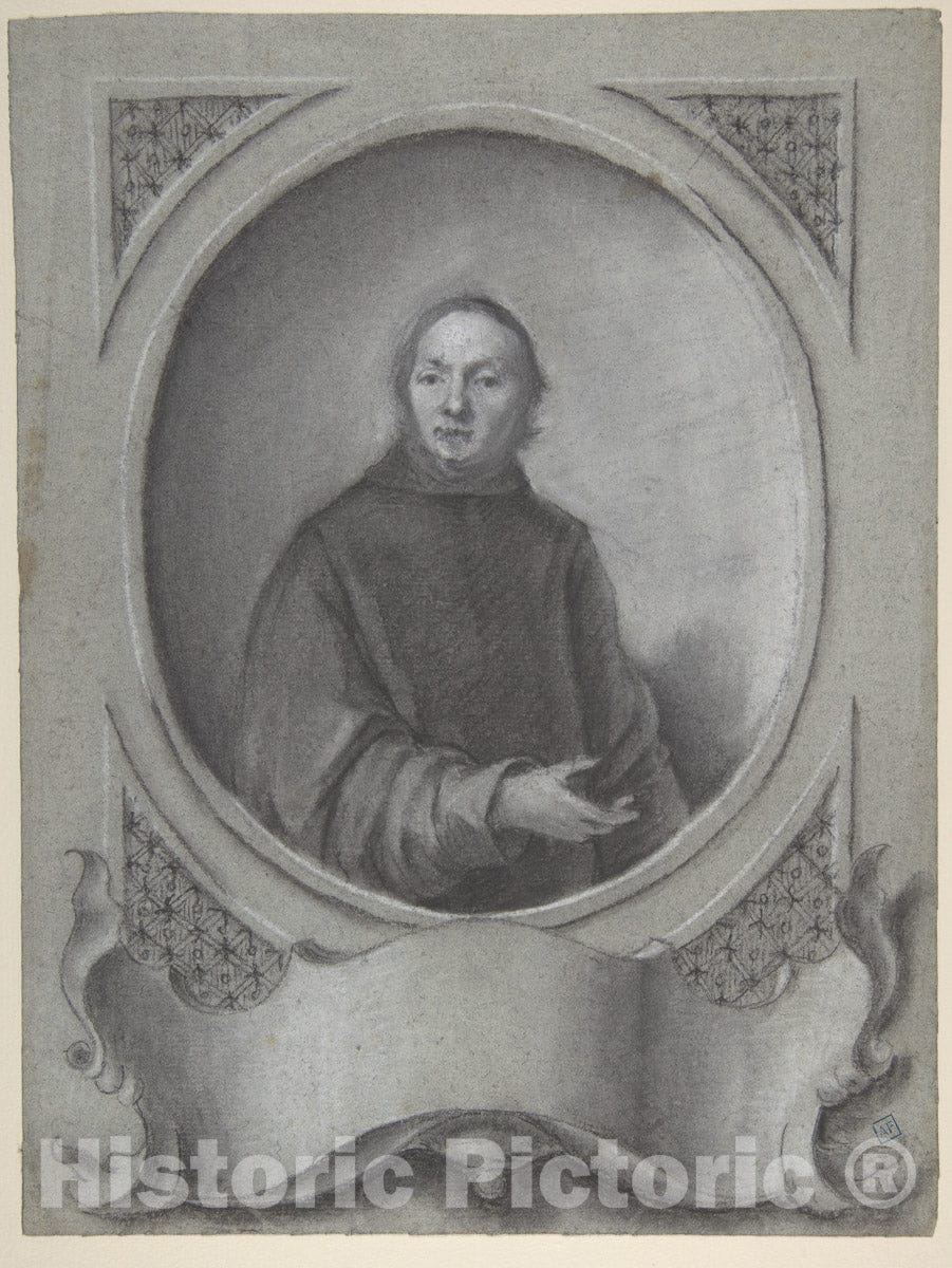 Art Print : Bartolommeo Nazari (Nazzari) - Portrait of a Man in a Monastic Habit : Vintage Wall Art
