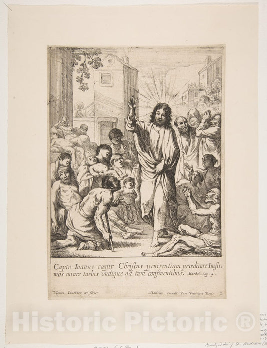Art Print : Claude Vignon - Healing The Infirm (Jésus-Christ guérit plusieurs malades en Galilée) : Vintage Wall Art