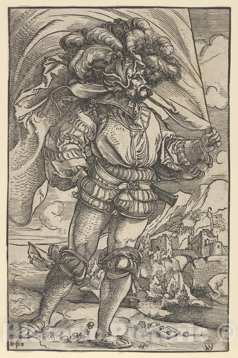 Art Print : Hans Schäufelein - The Standard Bearer : Vintage Wall Art