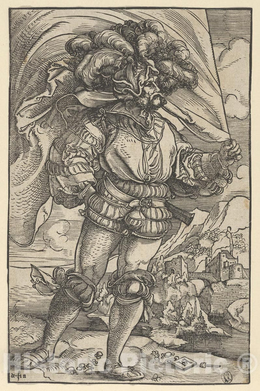 Art Print : Hans Schäufelein - The Standard Bearer : Vintage Wall Art