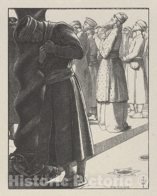 Art Print : Sir John Everett Millais - The Pharisee and The Publican (The Parables of Our Lord and Saviour Jesus Christ) : Vintage Wall Art