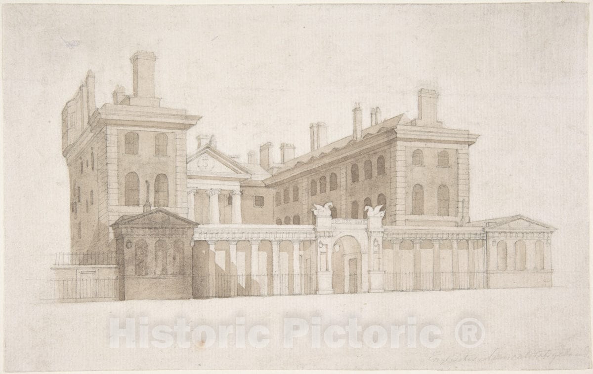 Art Print : Carl Gustav Carus - The Old Admiralty in London : Vintage Wall Art