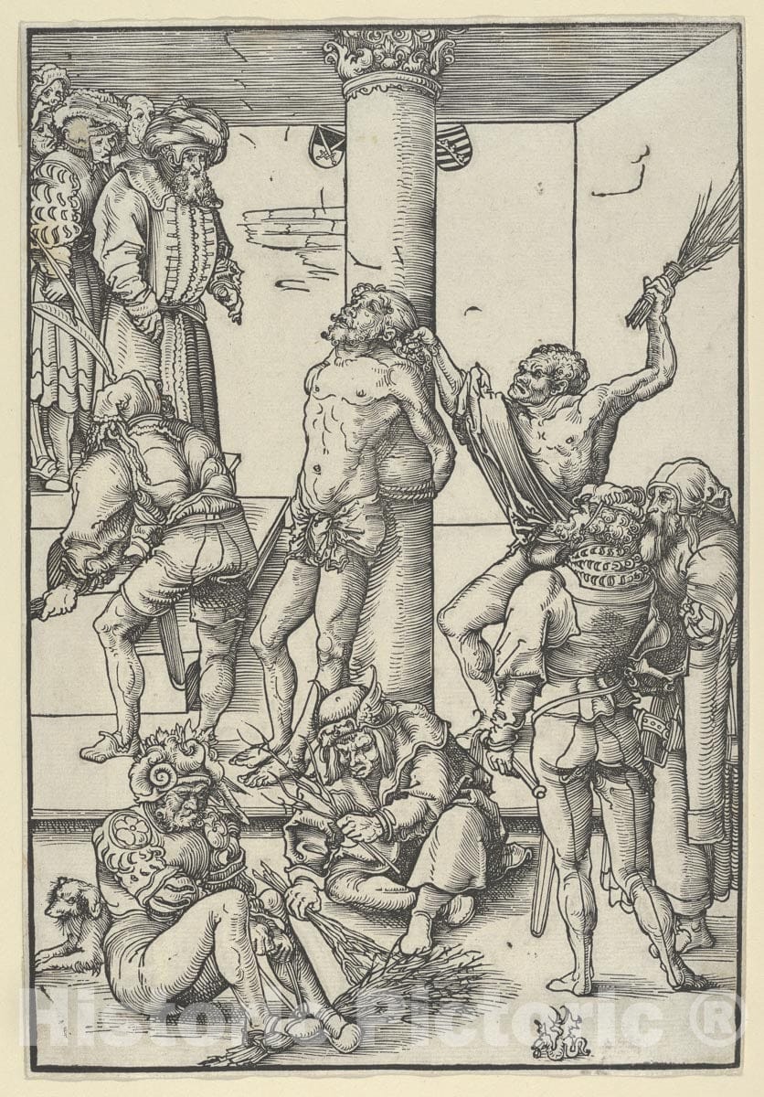 Art Print : Lucas Cranach The Elder - The Flagellation, from The Passion : Vintage Wall Art
