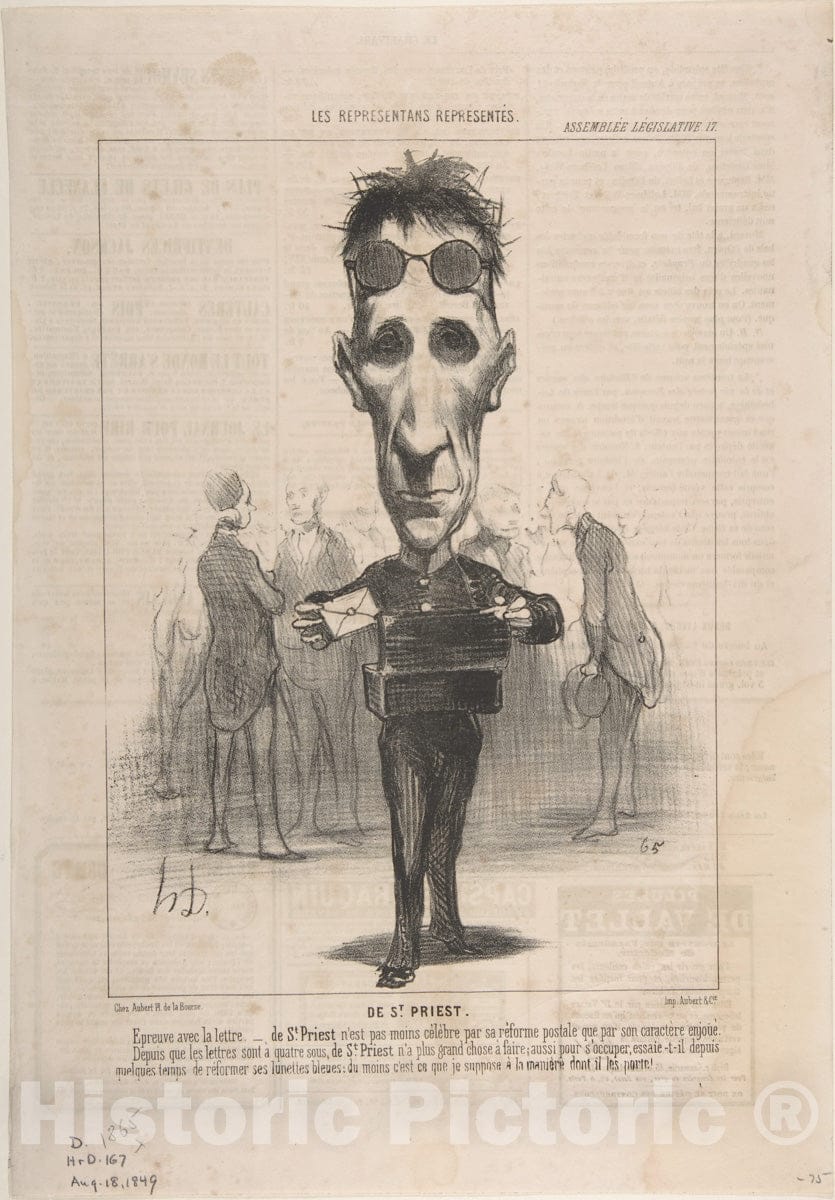 Art Print : Honoré Daumier - De St. Priest : Vintage Wall Art