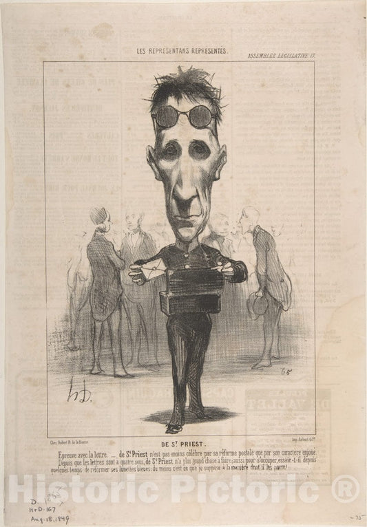 Art Print : Honoré Daumier - De St. Priest : Vintage Wall Art
