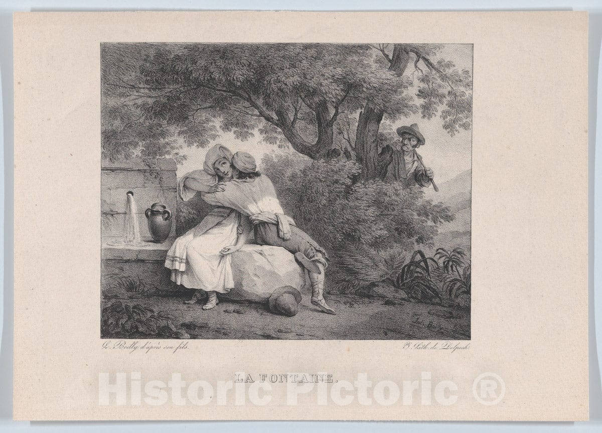 Art Print : Louis Léopold Boilly - The Fountain : Vintage Wall Art