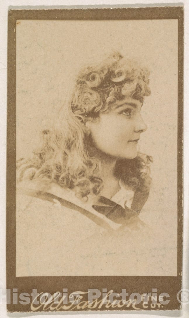 Photo Print : Portrait of Actress in Profile, from The Actresses Series (N664) Promoting Old Fashion Fine Cut Tobacco - 420650 : Vintage Wall Art