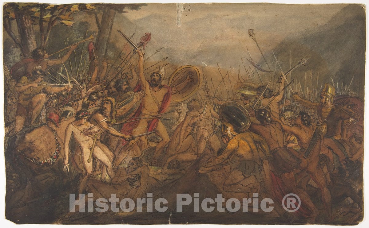 Art Print : François Joseph Heim - Battle Scene : Vintage Wall Art