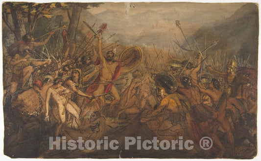 Art Print : François Joseph Heim - Battle Scene : Vintage Wall Art