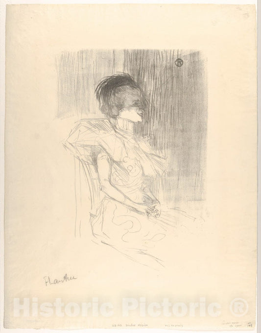 Art Print : Henri de Toulouse-Lautrec - Marcelle Lender Seated : Vintage Wall Art