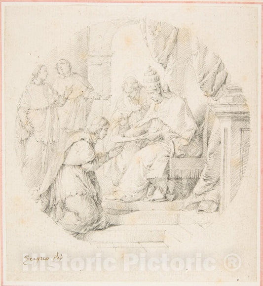 Art Print : Francesco Zugno - Angelo Maria Querini Created Cardinal by Benedict XIII : Vintage Wall Art