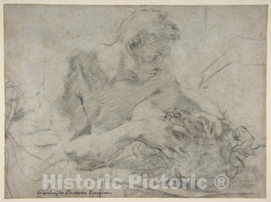 Art Print : Giovanni Battista Piazzetta - David with The Head of Goliath (Recto)