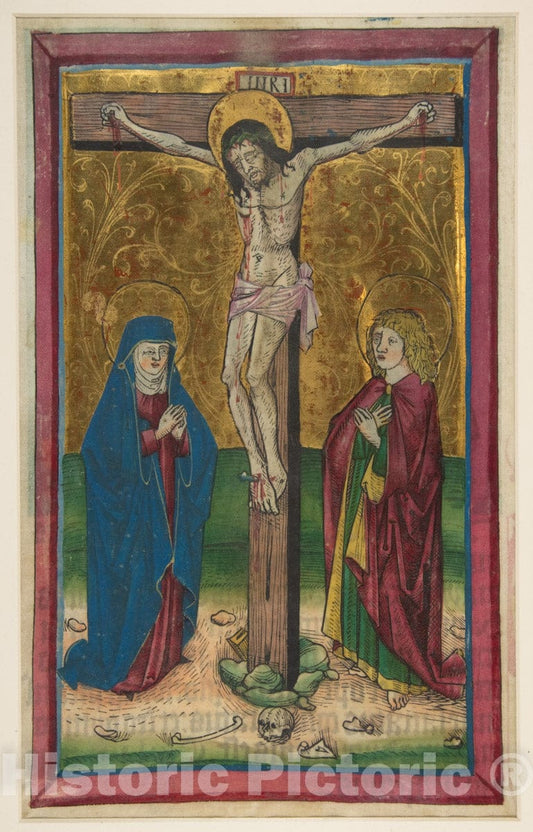 Art Print : Anonymous, German, Franconia, 15th Century - Christ on The Cross : Vintage Wall Art