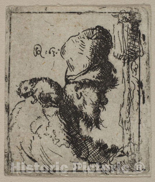 Art Print : Rembrandt (Rembrandt Van Rijn) - Head of a Rat Catcher : Vintage Wall Art