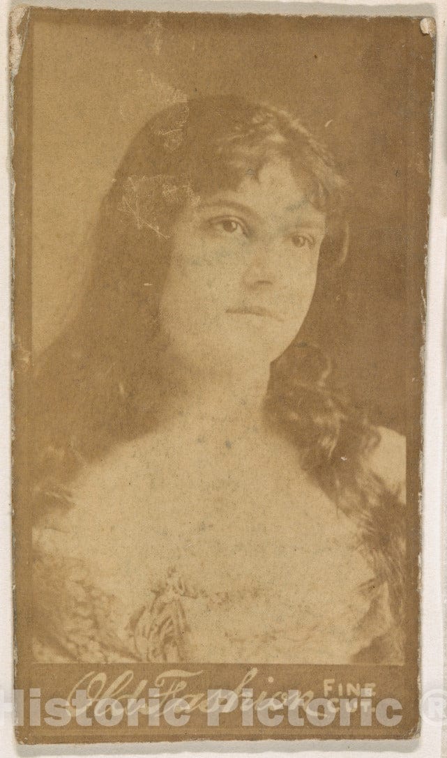 Photo Print : Actress with Long Hair, from The Actresses Series (N664) Promoting Old Fashion Fine Cut Tobacco : Vintage Wall Art