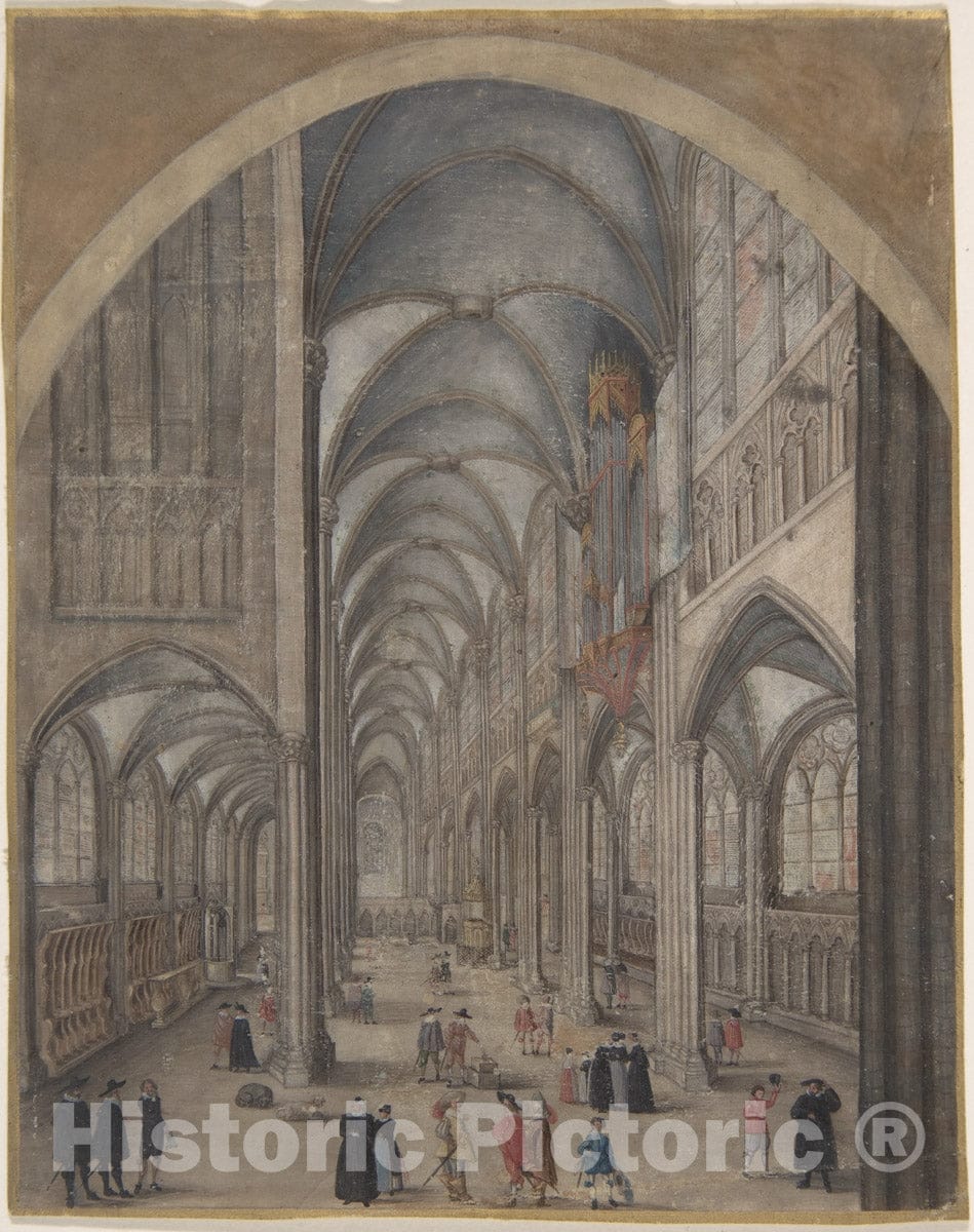 Art Print : Jacob Van der Heyden - Interior of Strasbourg Cathedral : Vintage Wall Art