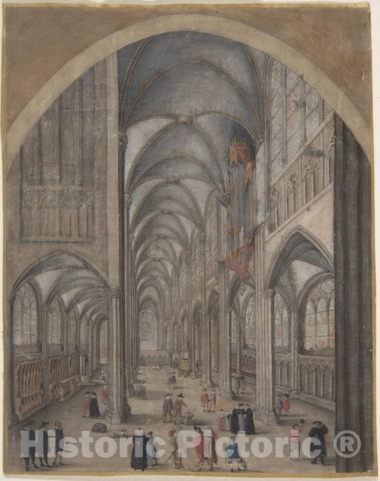 Art Print : Jacob Van der Heyden - Interior of Strasbourg Cathedral : Vintage Wall Art