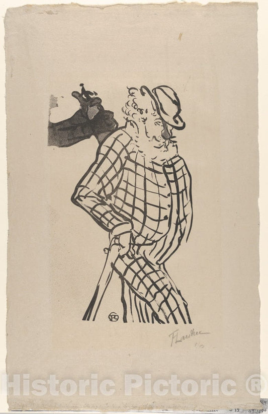 Art Print : Henri de Toulouse-Lautrec - American Singer (from Le Café Concert) 1 : Vintage Wall Art