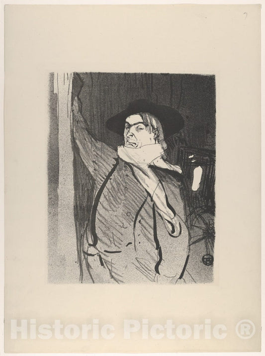 Art Print : Henri de Toulouse-Lautrec - Aristide Bruant (from Le Café Concert) : Vintage Wall Art