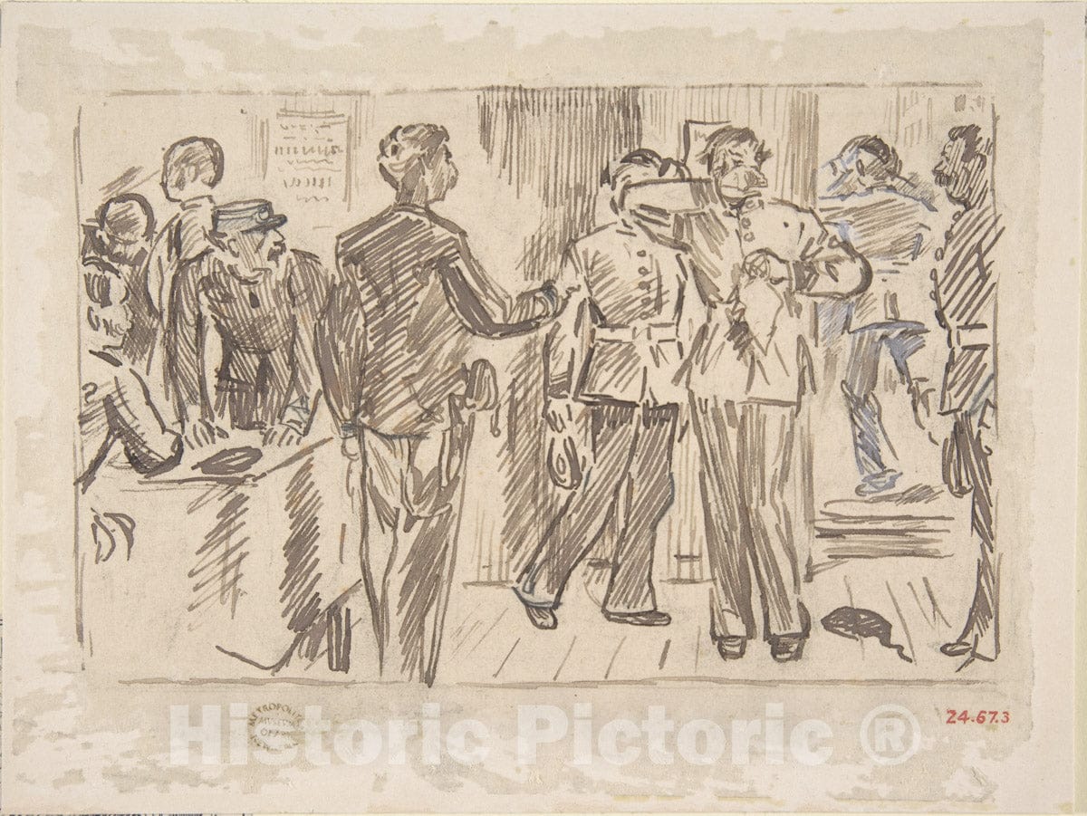 Art Print : Charles Samuel Keene - The Soldier's Tear- Old Song : Vintage Wall Art