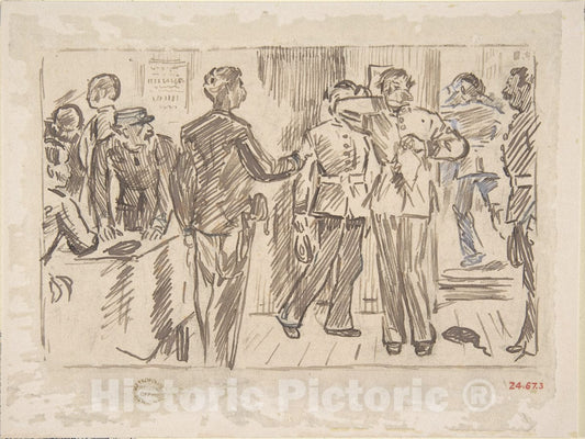 Art Print : Charles Samuel Keene - The Soldier's Tear- Old Song : Vintage Wall Art