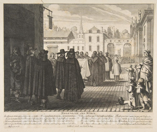 Art Print : Abraham Bosse - Burying The Dead (Enseveliir les morts) : Vintage Wall Art