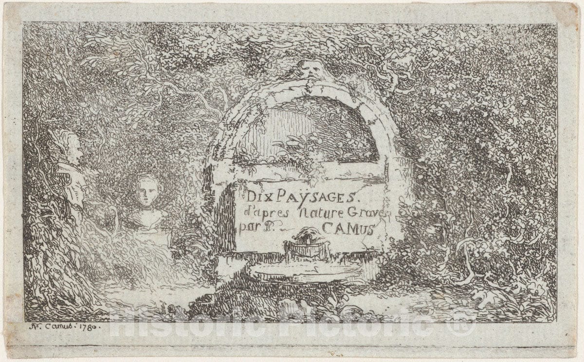 Art Print : Pierre Nicholas Camus - Title Page for Ten Landscapes : Vintage Wall Art