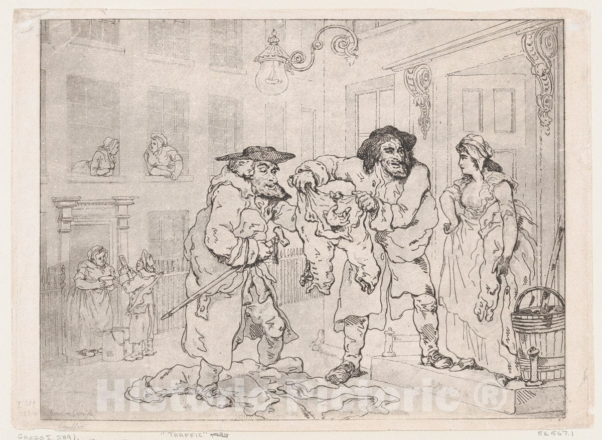Art Print : Thomas Rowlandson - Traffic : Vintage Wall Art