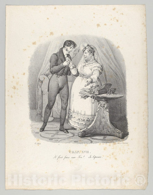 Art Print : Victor Adam - Chap. XVII: Il faut Faire une Fin! Je lépouse (It Must end! I am Married) : Vintage Wall Art