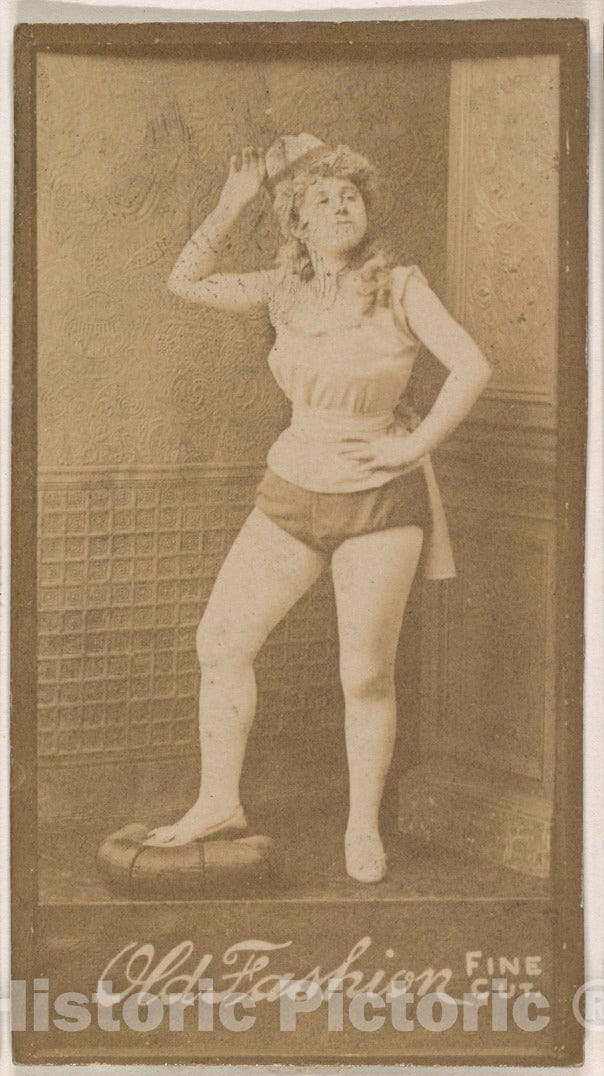Photo Print : Actress Posing with arm Above Head, from The Actresses Series (N664) Promoting Old Fashion Fine Cut Tobacco : Vintage Wall Art