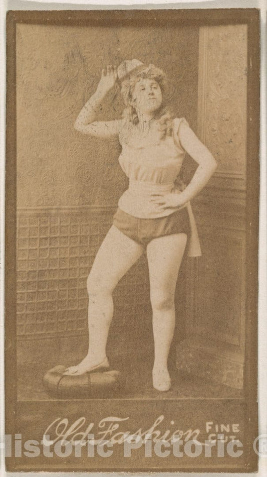 Photo Print : Actress Posing with arm Above Head, from The Actresses Series (N664) Promoting Old Fashion Fine Cut Tobacco : Vintage Wall Art